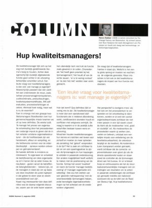 Hup kwaliteitsmanagers!